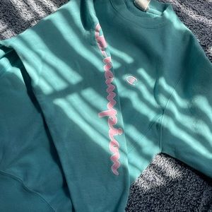 Teal champion crew neck